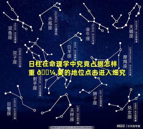 日柱在命理学中究竟占据怎样重 🌼 要的地位点击进入细究